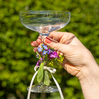 Gepersonaliseerde champagne coupe als cadeau