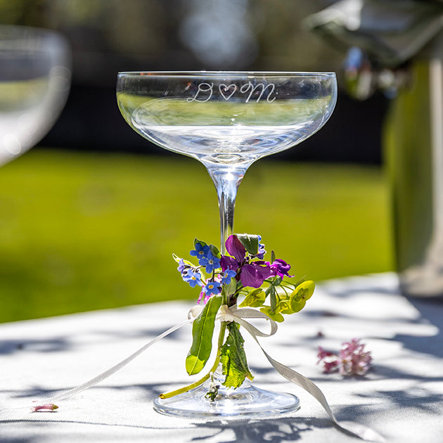 Gegraveerde champagnecoupe met naam