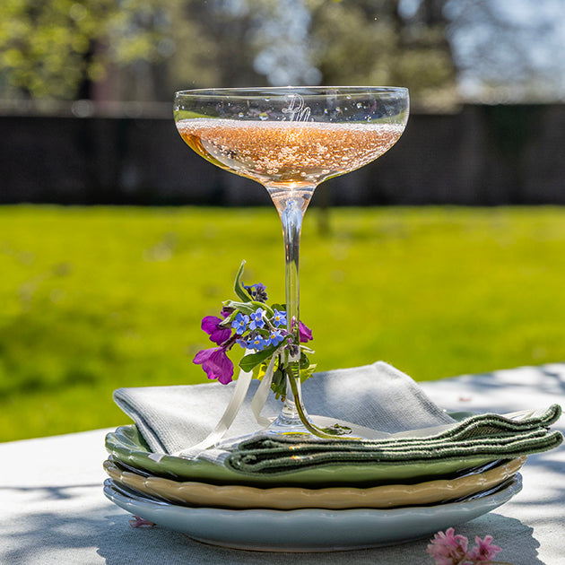 Gepersonaliseerd champagneglas coupe met monogram