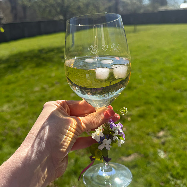 Gepersonaliseerd wijnglas met persoonlijke gravure